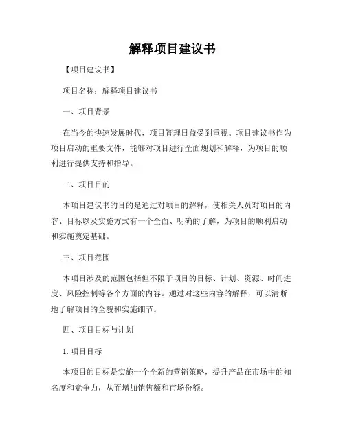 解释项目建议书