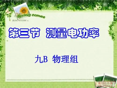沪科版物理九年《测量电功率