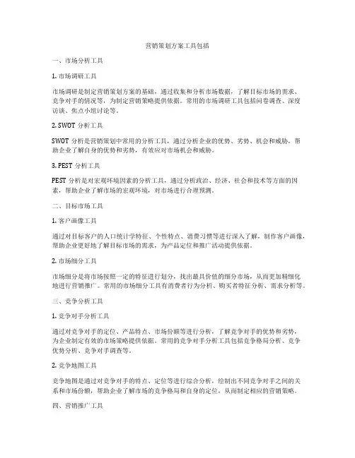 营销策划方案工具包括