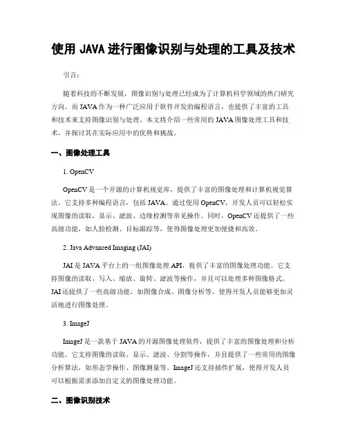 使用JAVA进行图像识别与处理的工具及技术