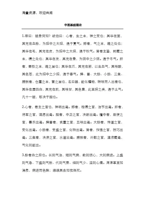 中医基础理论--中药、方剂笔记,DOC