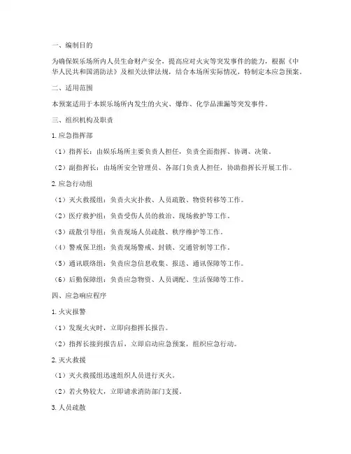 消防应急预案娱乐场所