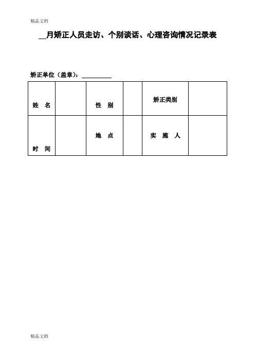 社区矫正人员走访(谈话)记录表教学提纲