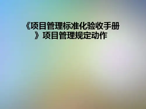《项目管理标准化验收手册》项目管理规定动作