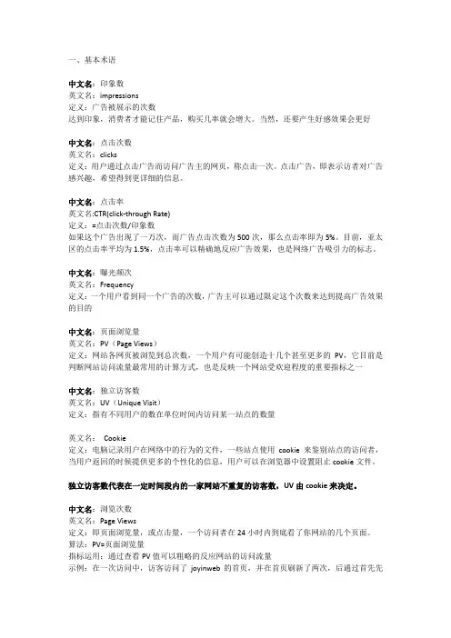 广告基本术语