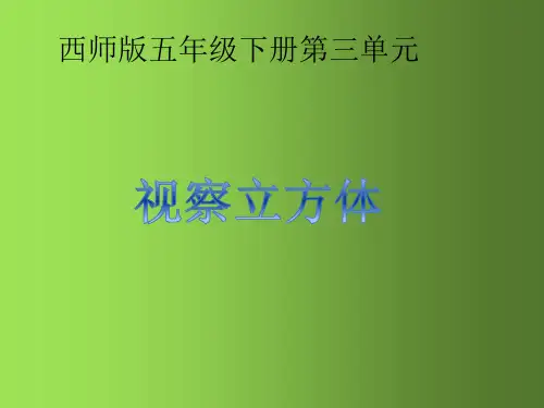 西师大版五年级下册数学观察立方体课件