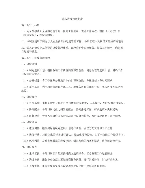 法人进度管理制度