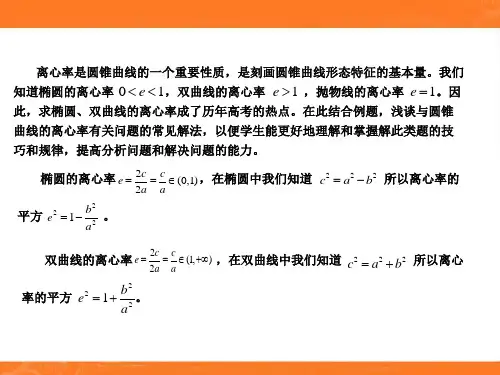 二圆锥曲线的离心率与统一方程课件