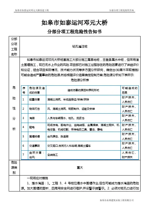 危险源告知书