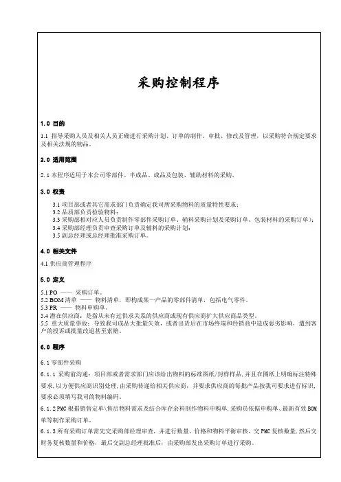 采购控制程序