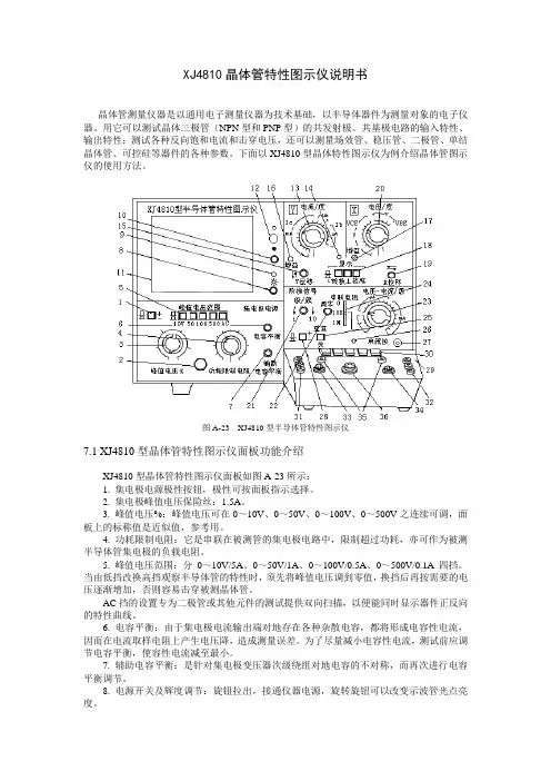 晶体管特性图示仪测试