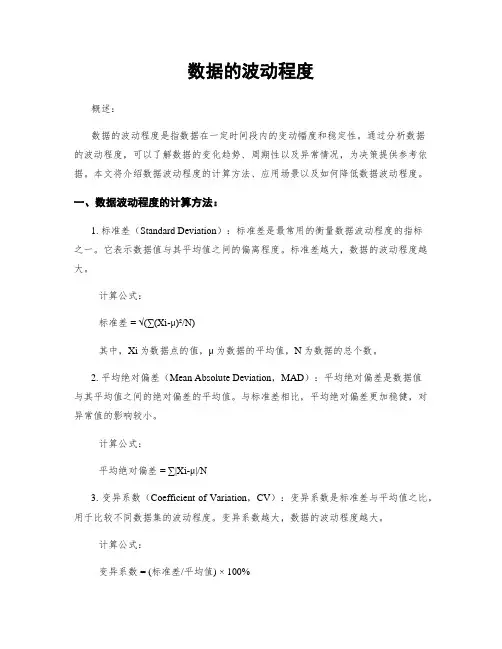 数据的波动程度
