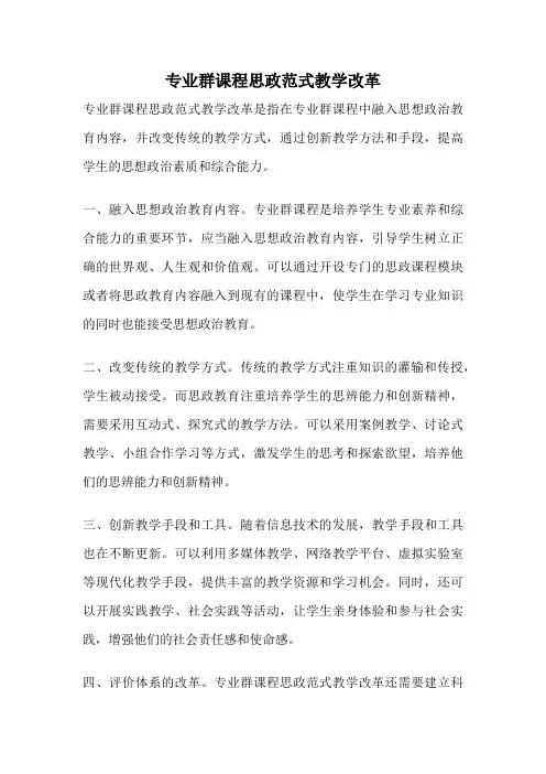 专业群课程思政范式教学改革