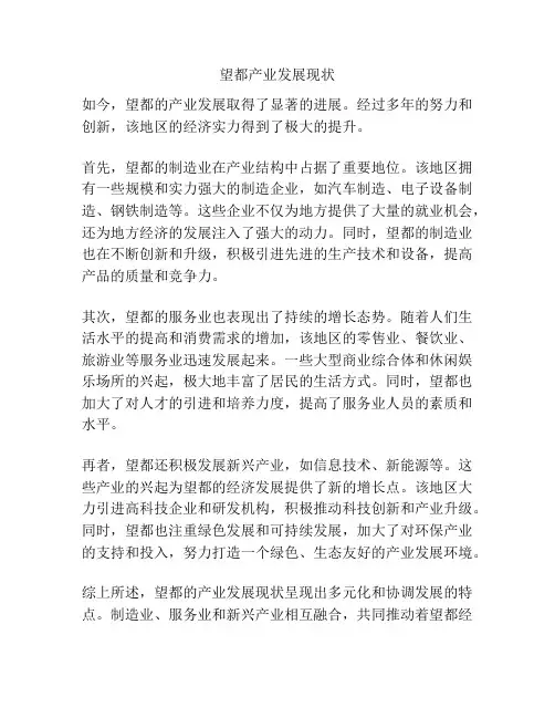 望都产业发展现状