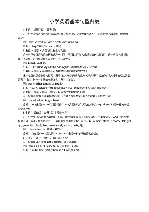 小学英语基本句型归纳