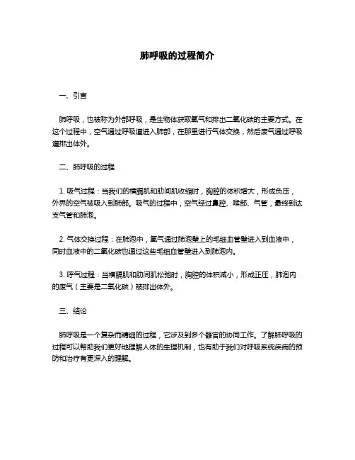简单描述肺呼吸的过程