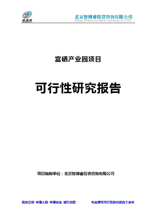 2018年福建重点项目-富硒产业园项目可行性研究报告