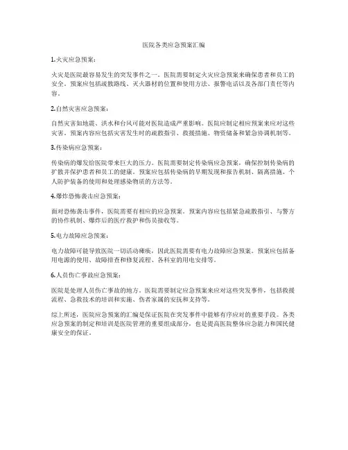 医院各类应急预案汇编