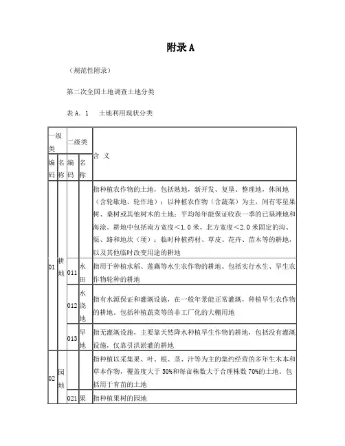 第二次全国土地调查土地分类