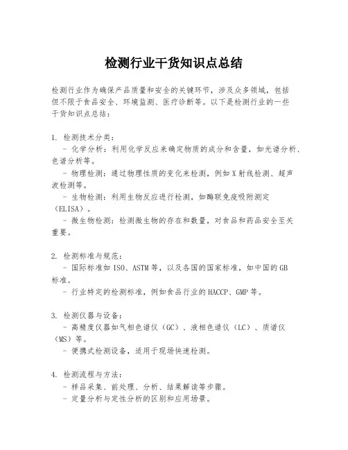 检测行业干货知识点总结