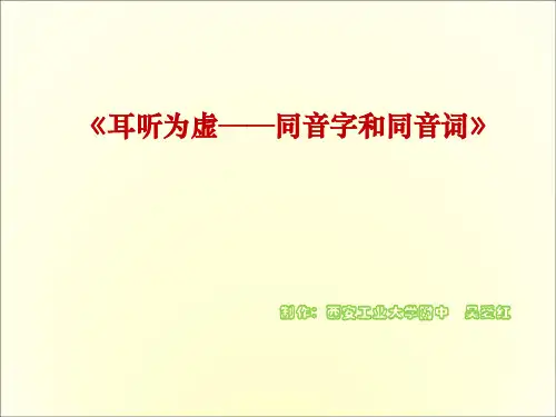 人教版语文高一同音字和同音词 PPT课件