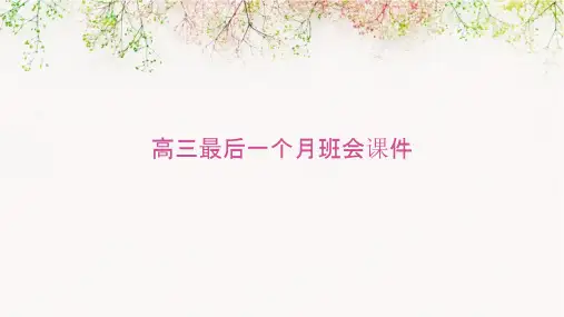 高三最后一个月班会课件