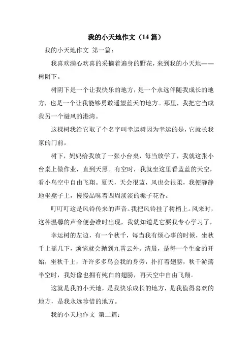 新整理我的小天地作文(14篇)