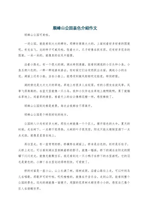 顺峰山公园景色介绍作文