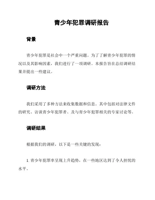 青少年犯罪调研报告