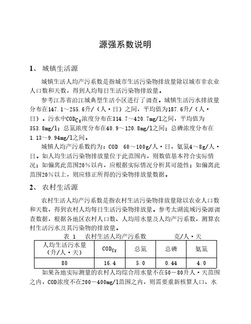 源强系数说明