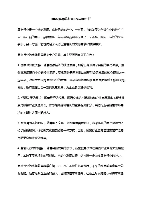 2023年展览行业市场前景分析