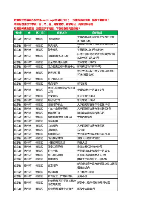 2020新版山东省德州市德城区灯饰工商企业公司商家名录名单联系电话号码地址大全178家