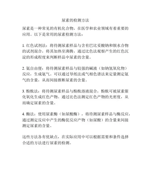 尿素的检测方法