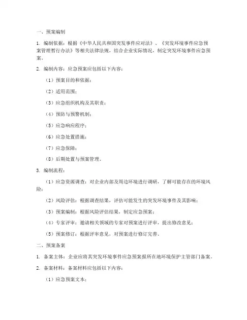 突发环境应急预案备案程序