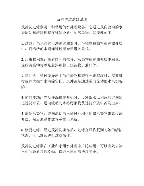 反冲洗过滤器原理