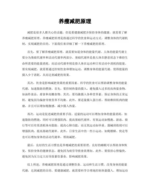 养瘦减肥原理