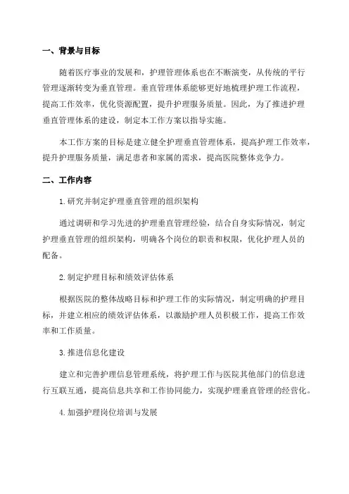 2024年护理垂直管理体系工作方案