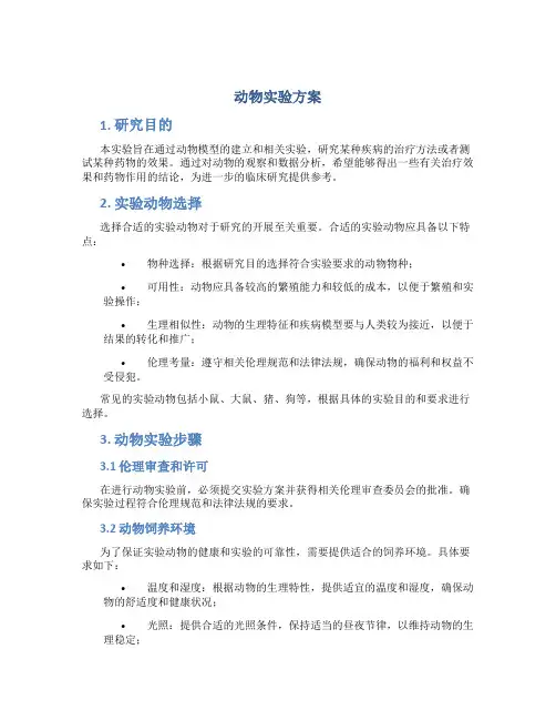 动物实验方案
