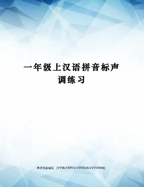 一年级上汉语拼音标声调练习修订稿