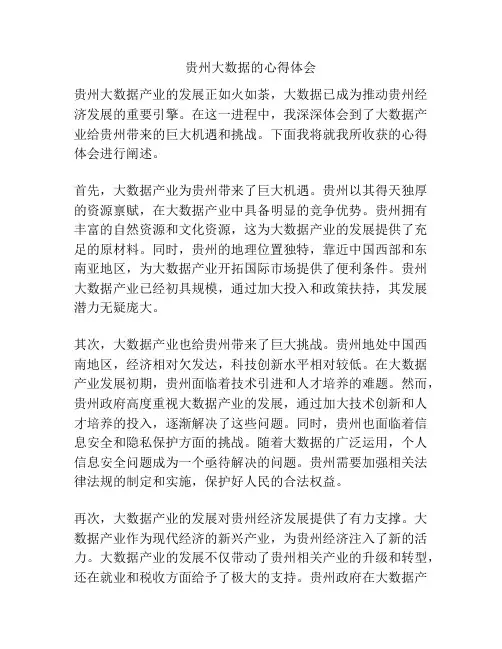贵州大数据的心得体会