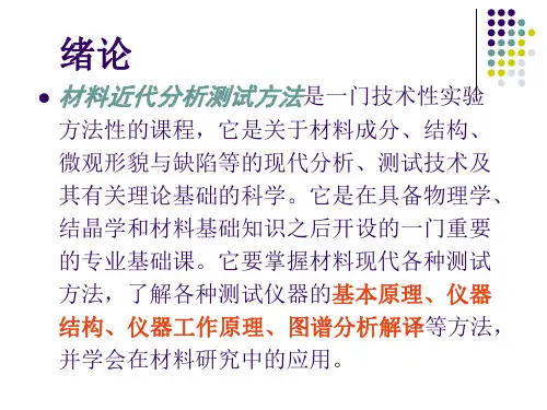 材料近代分析测试方法绪论ppt课件
