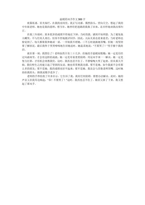 温暖的双手作文500字