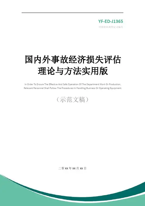 国内外事故经济损失评估理论与方法实用版