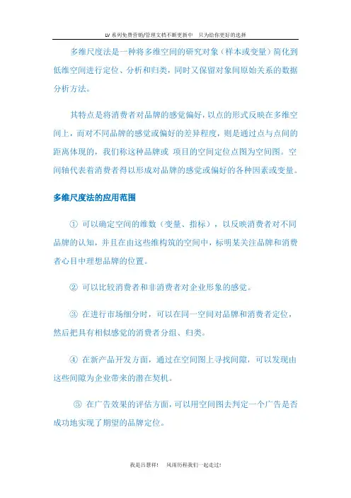 市场分析方法LV11 多维尺度法