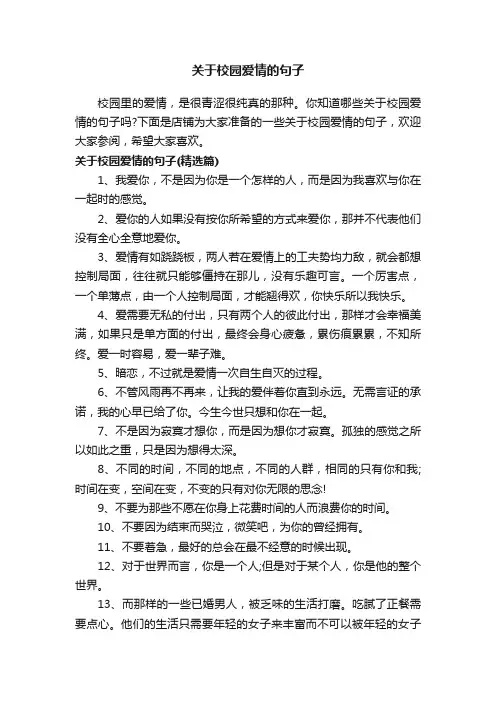 关于校园爱情的句子
