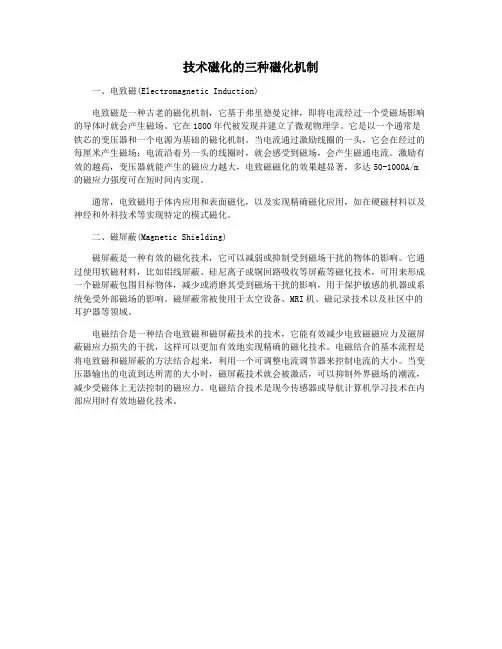 技术磁化的三种磁化机制