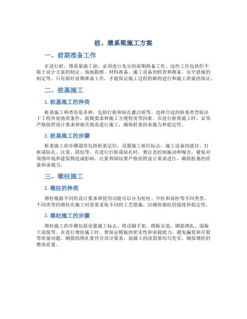 桩、墩系梁施工方案