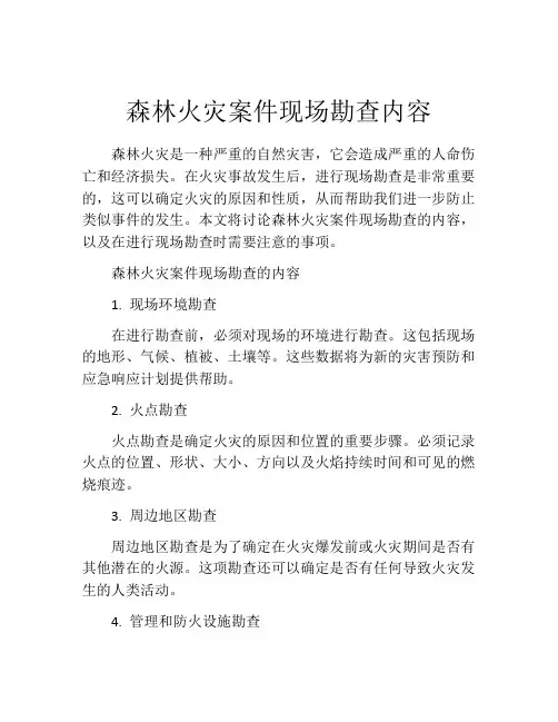 森林火灾案件现场勘查内容