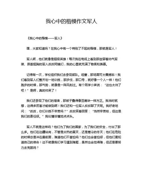 我心中的楷模作文军人
