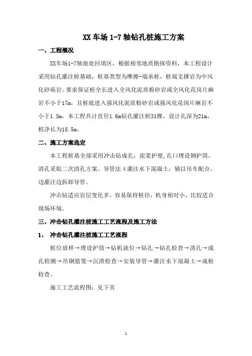 冲击钻钻孔桩施工方案 精品